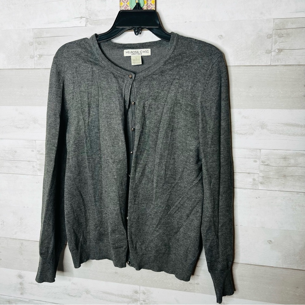 Melrose Chic Gray Cardigan